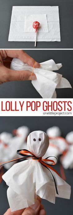 DIY Lolly Pop Ghosts Halloween Treats