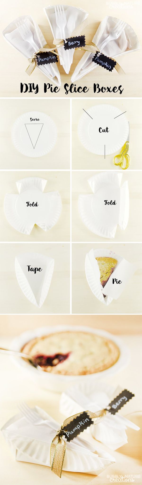 DIY Pie Slice Boxes from Paper Plates