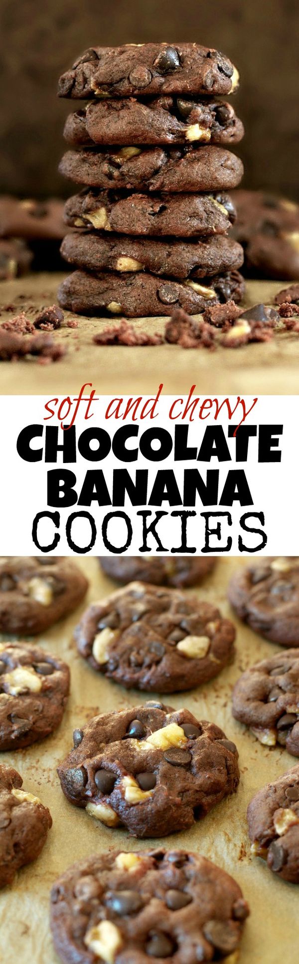 Double Chocolate Banana Cookies