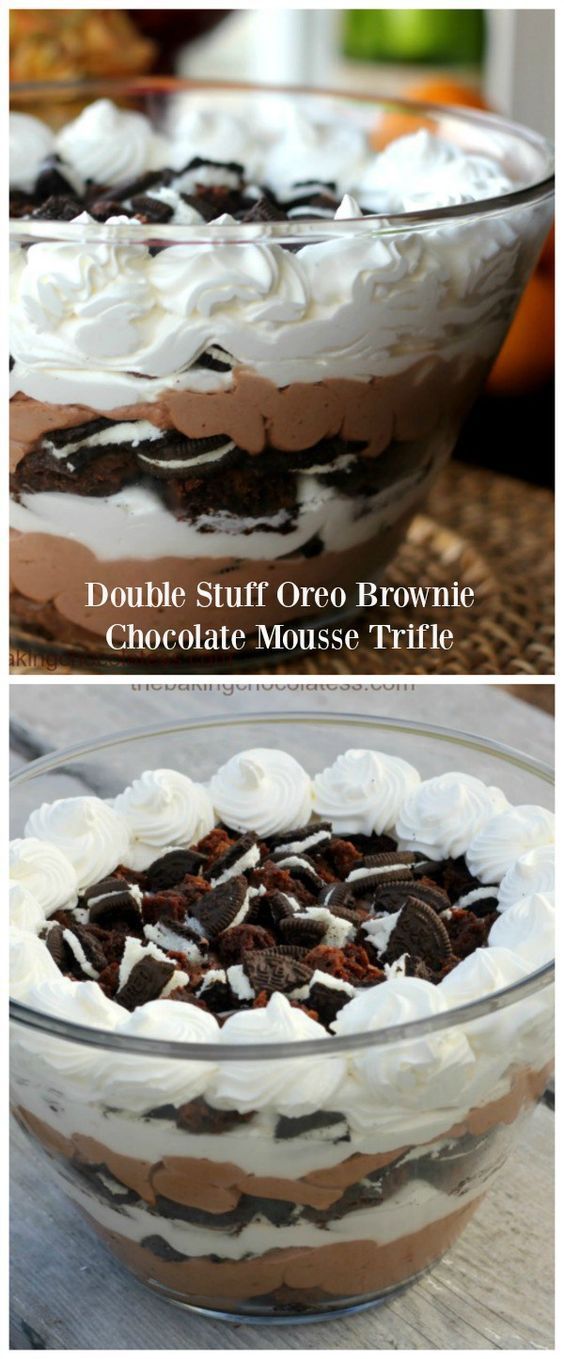 Double Stuff Oreo Brownie Chocolate Mousse Trifle