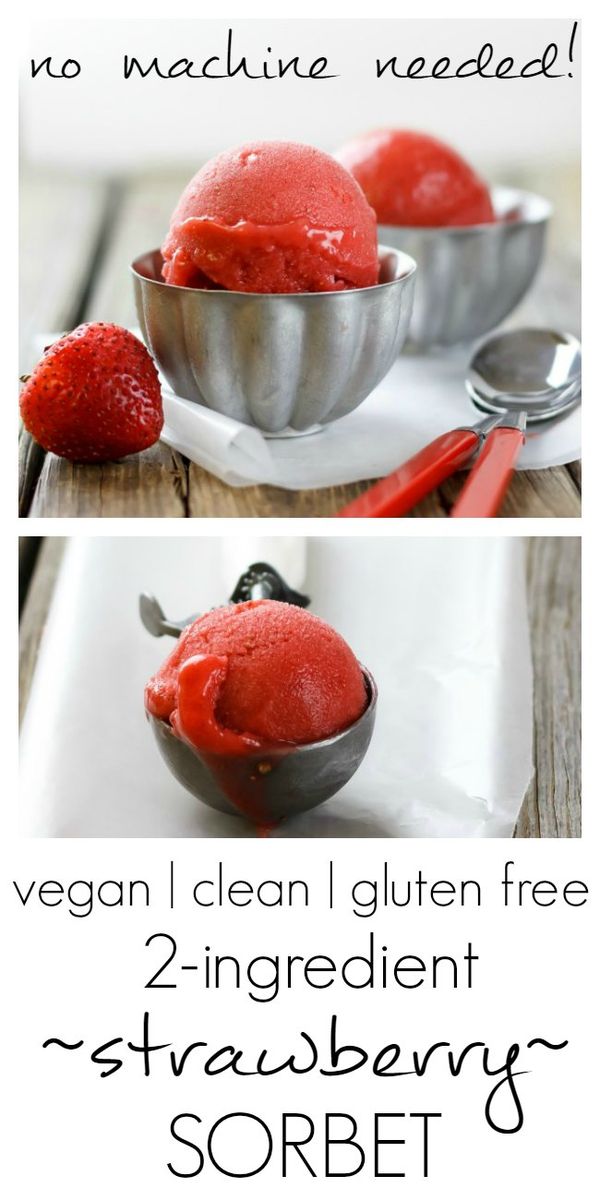 Easy 2-Ingredient Strawberry Sorbet