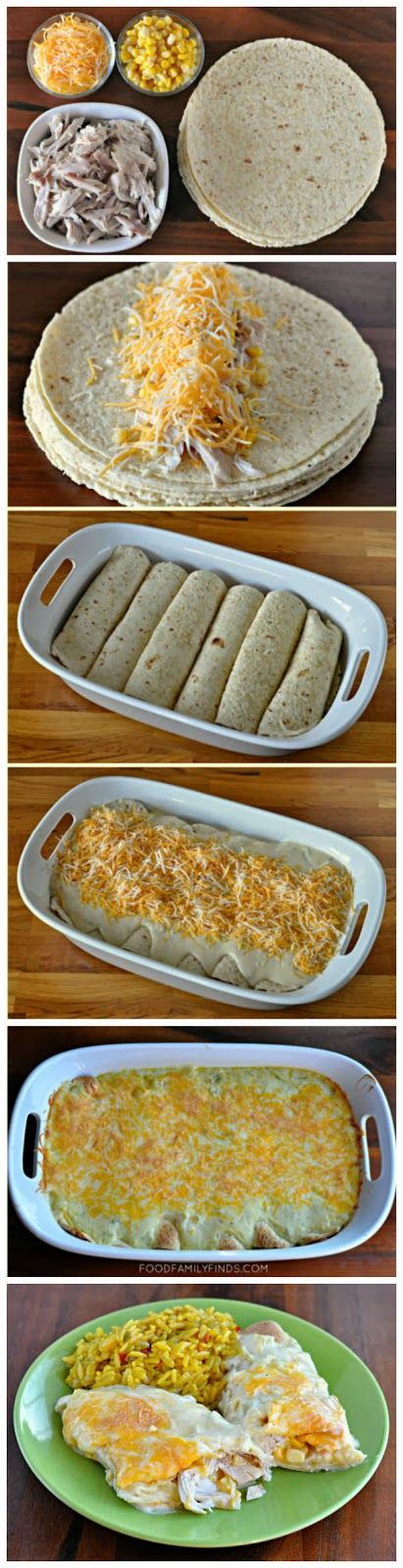 Easy and Creamy White Chicken Enchiladas