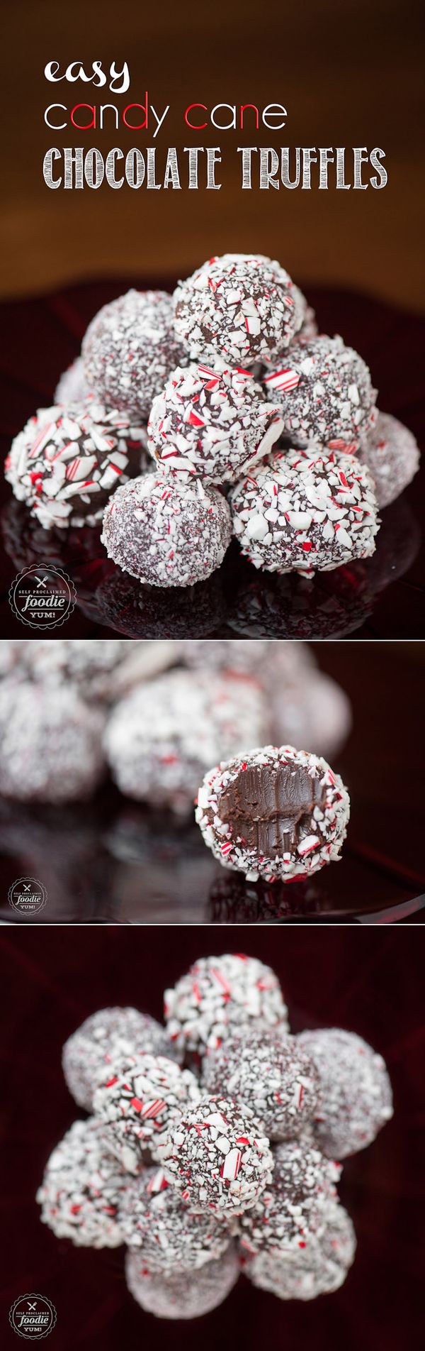 Easy Candy Cane Chocolate Truffles