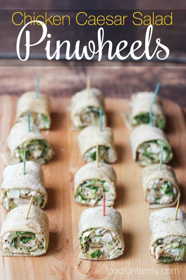 Easy Chicken Caesar Salad Pinwheels