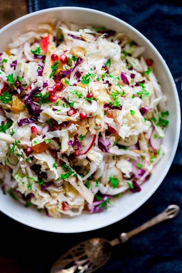 Easy Holiday Slaw with Apple and Pomegranate