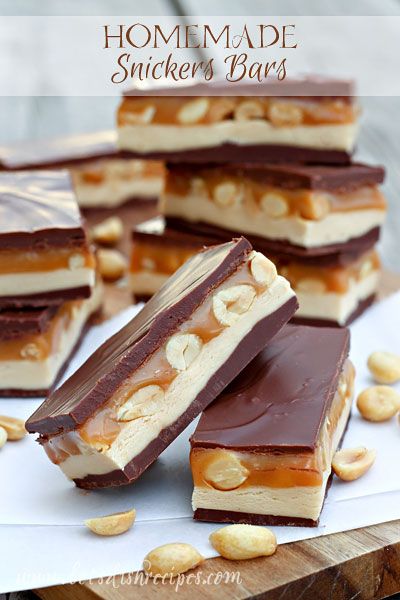 Easy Homemade Snickers Bars