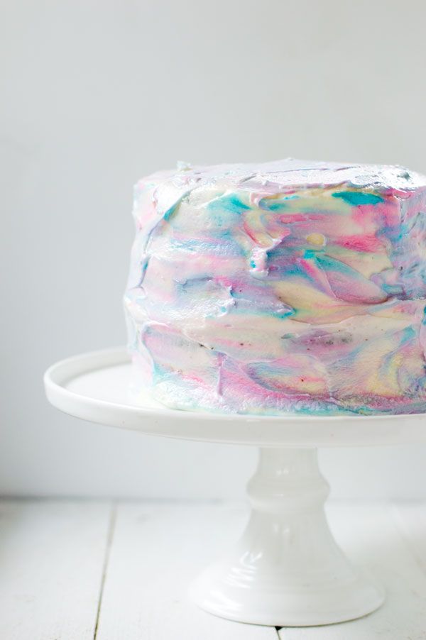 Easy Marble Gender Reveal Cake