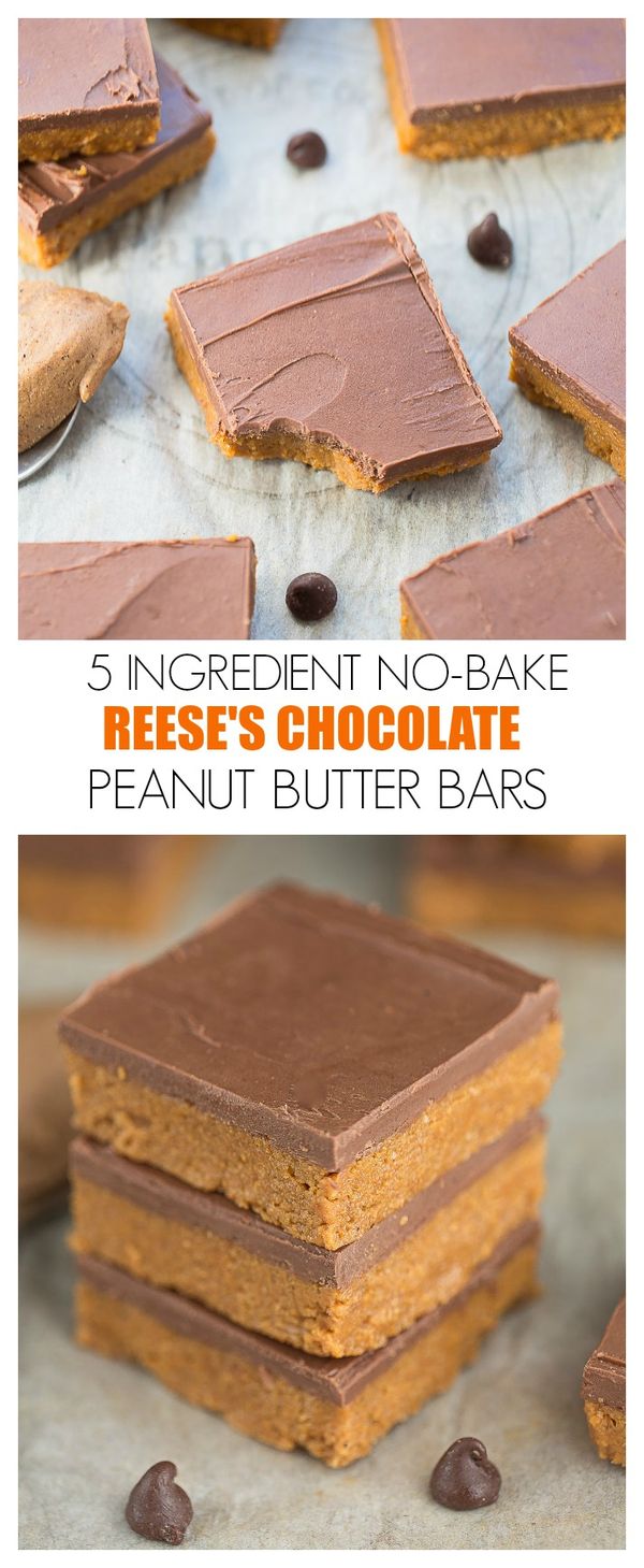 Easy No-Bake Reese's Chocolate Peanut Butter Bars