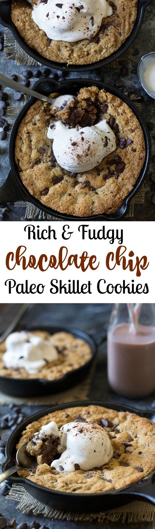 Easy Paleo Chocolate Chip Skillet Cookies