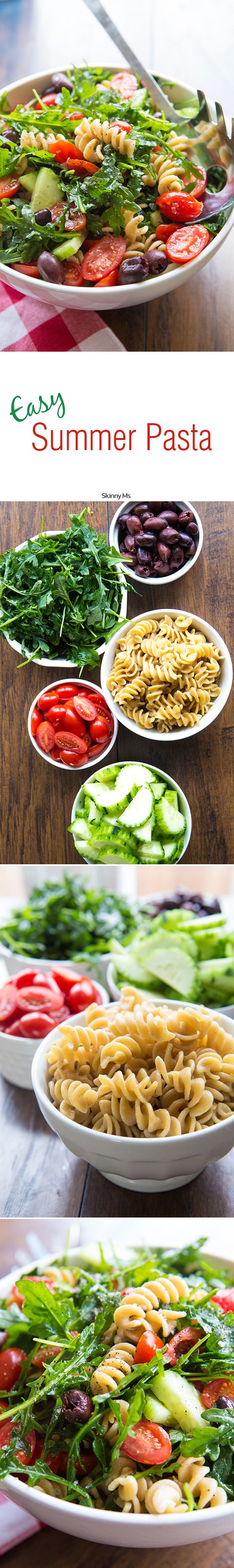 Easy Pasta Salad with Cucumbers & Tomatoes