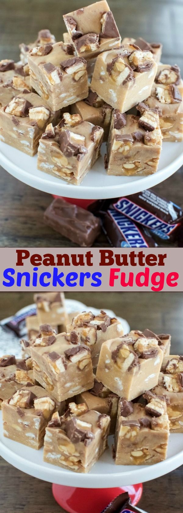 Easy Peanut Butter Snickers Fudge