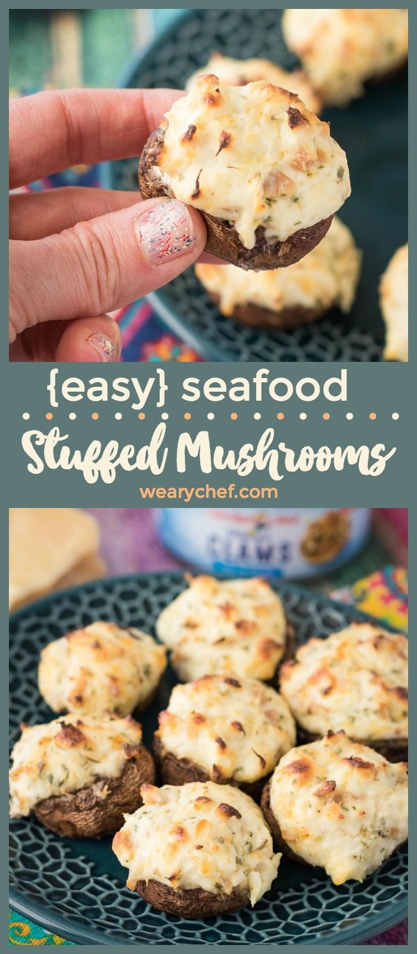 Easy Seafood Stuffed Mushrooms