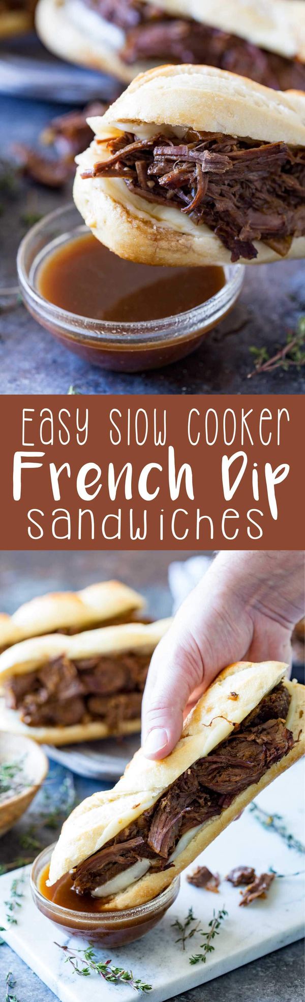 Easy Slow Cooker French Dip Sandwiches