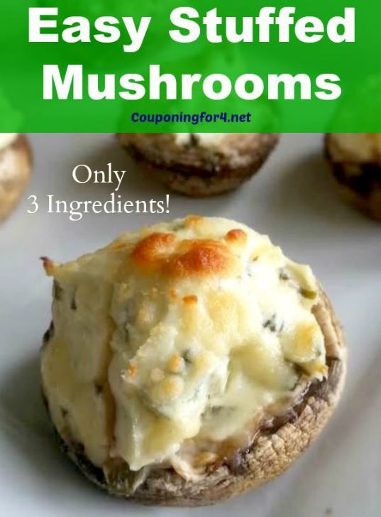 Easy Stuffed Mushrooms - Only Three Ingredients