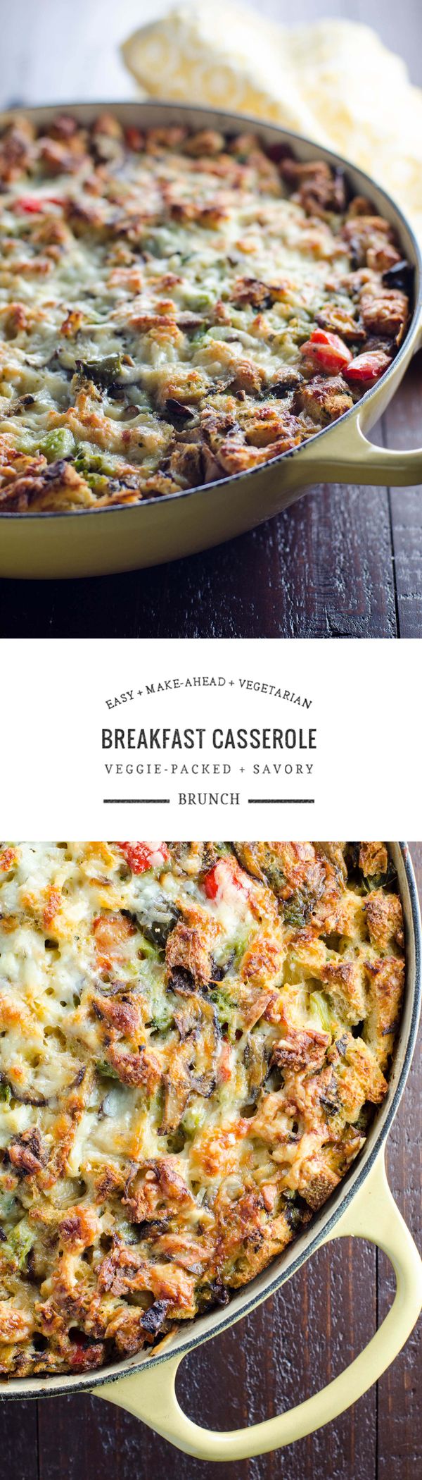 Easy Vegetarian Make-Ahead Breakfast Casserole