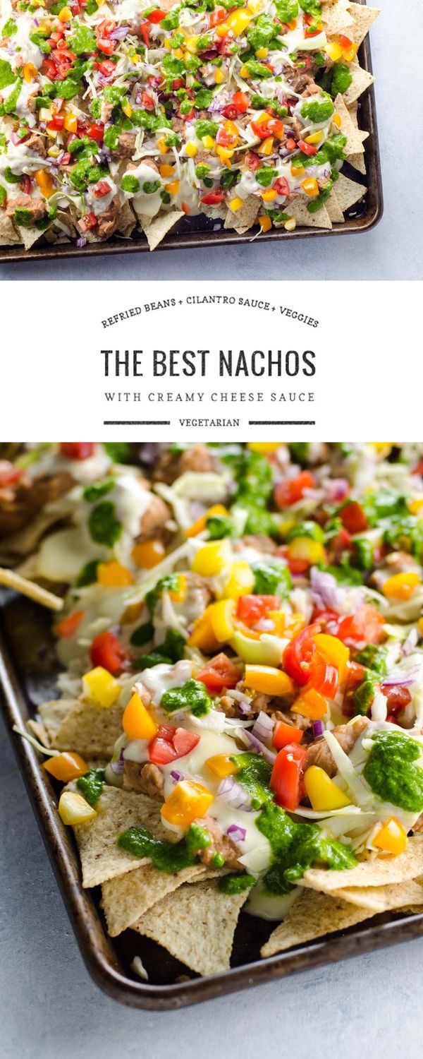 Easy Vegetarian Nachos Recipe with Creamy Cheese Sauce