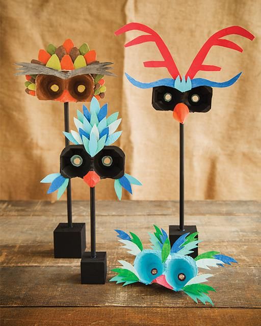 Egg Carton Bird Masks