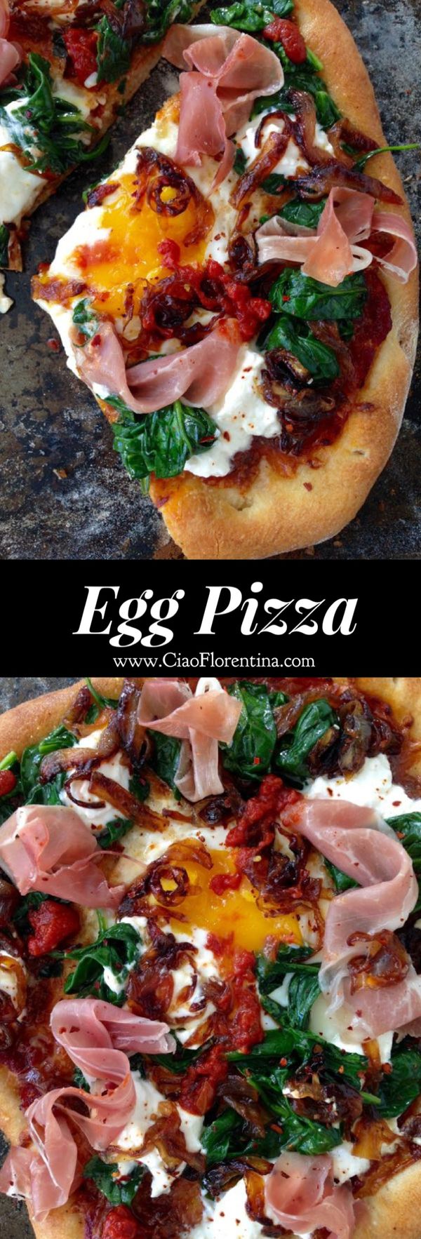 Egg Pizza Recipe with Prosciutto Ricotta and Spinach