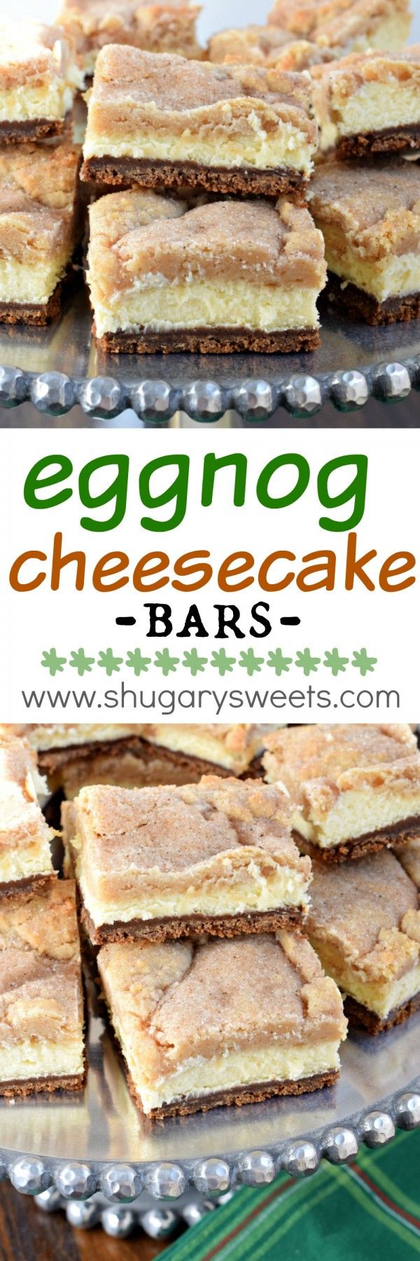 Eggnog Cheesecake Bars