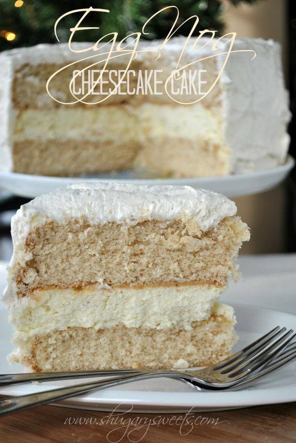 Eggnog Cheesecake Cake