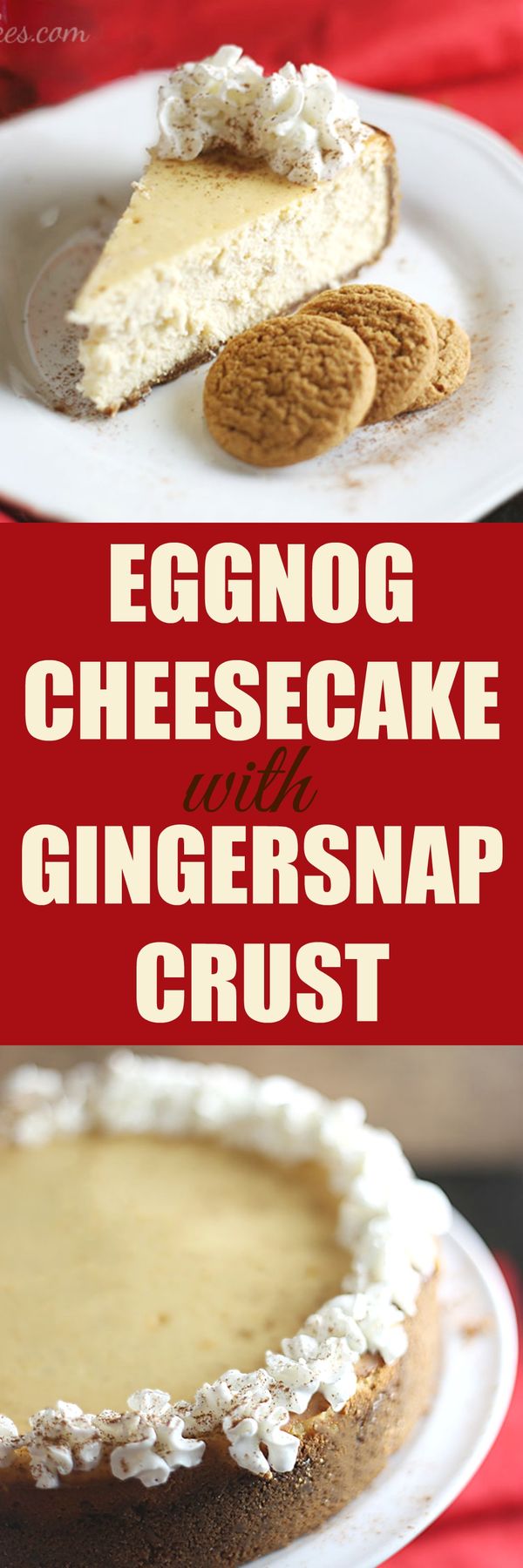 Eggnog Cheesecake with Gingersnap Crust