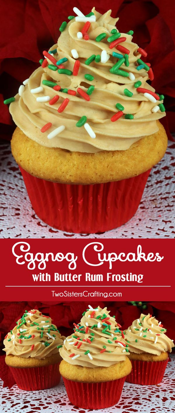 Eggnog Cupcakes with Butter Rum Frosting