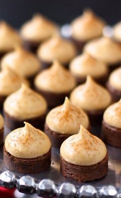 Espresso Brownie Bites with Kahlua Buttercream Kisses