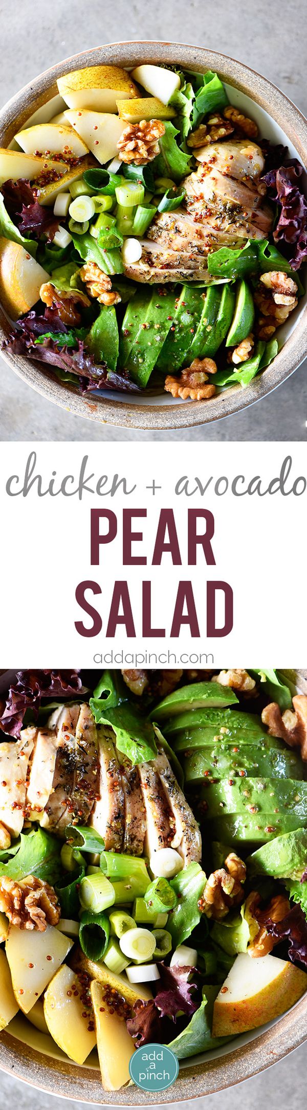 Fall Chicken Avocado Pear Salad