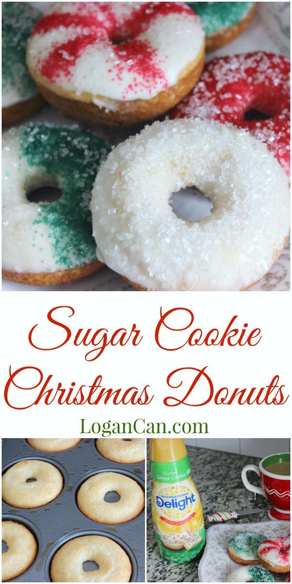 Festive Sugar Cookie Christmas Donuts