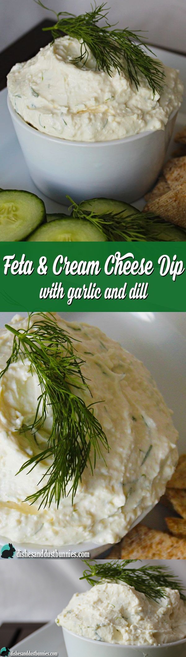 Feta and Cream Cheese Dip with Garlic and Dill