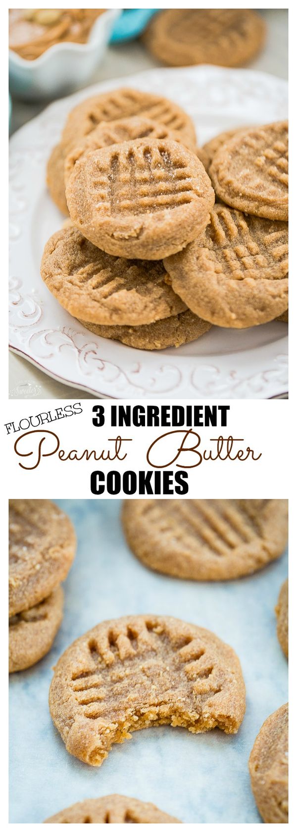 Flourless 3 Ingredient Peanut Butter Cookes