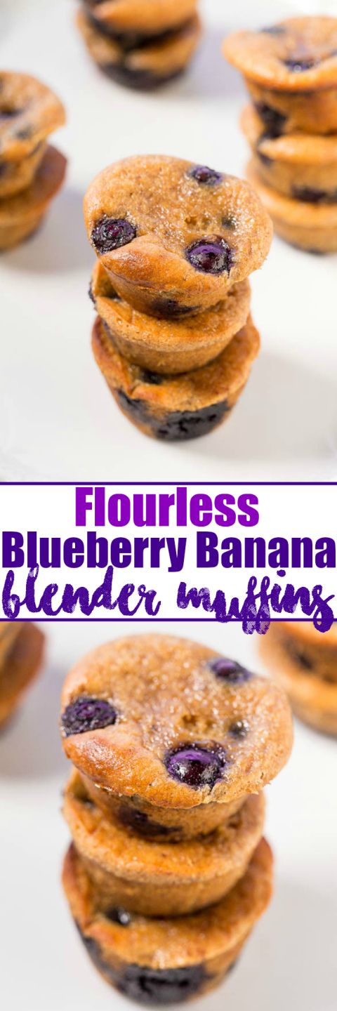 Flourless Blueberry Banana Blender Muffins