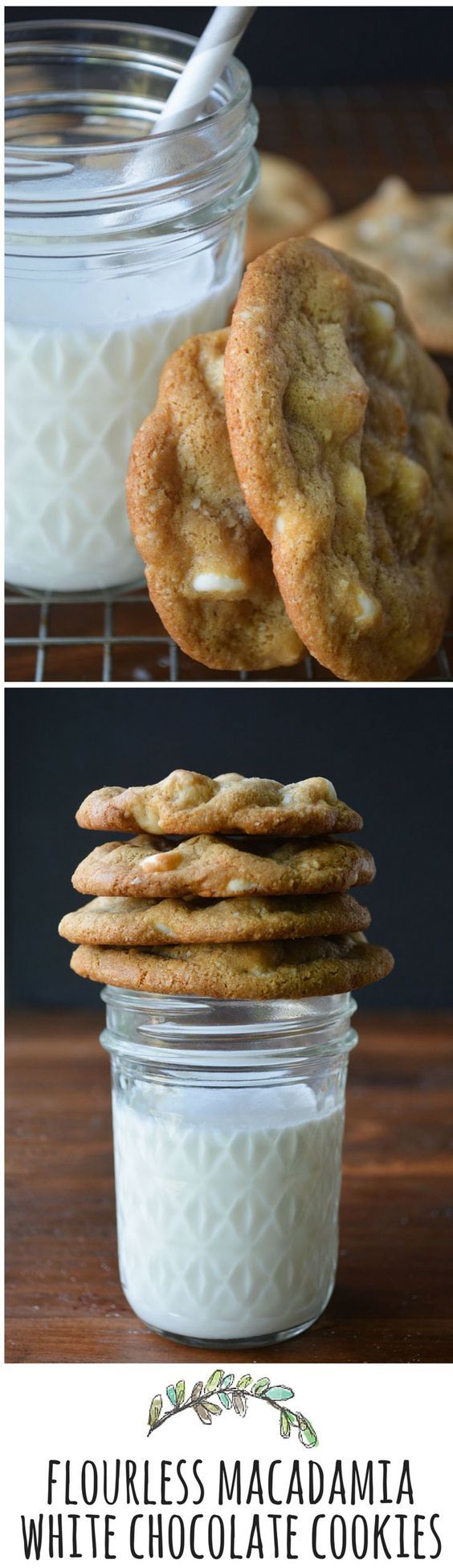 Flourless Macadamia White Chocolate Chip Cookies