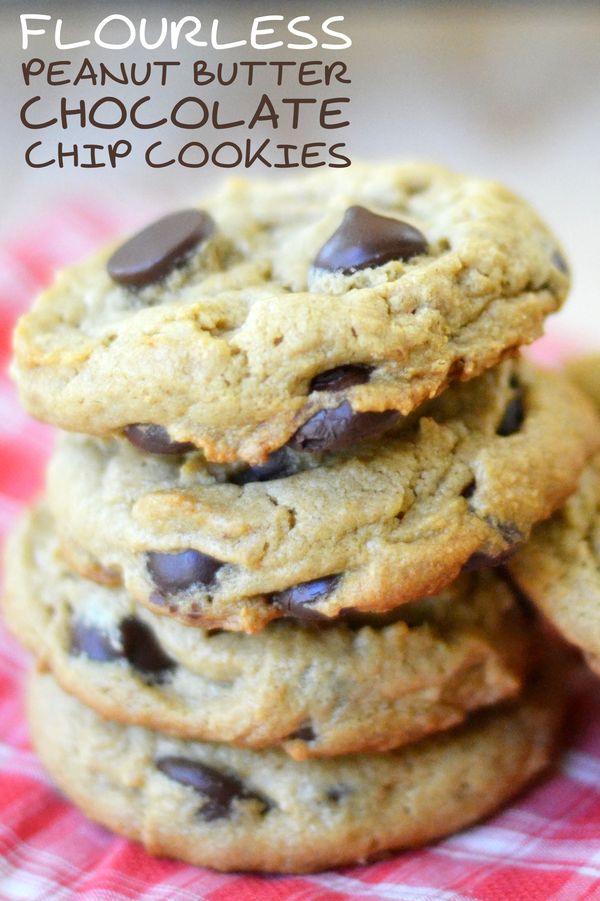 Flourless Peanut Butter Chocolate Chip Cookies