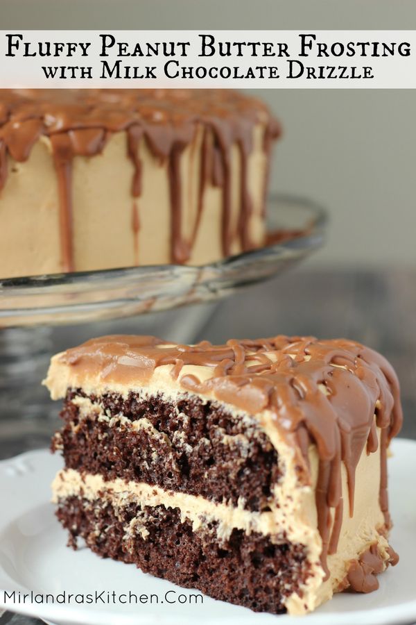 Fluffy Peanut Butter Frosting With Milk Chocolate Drizzle