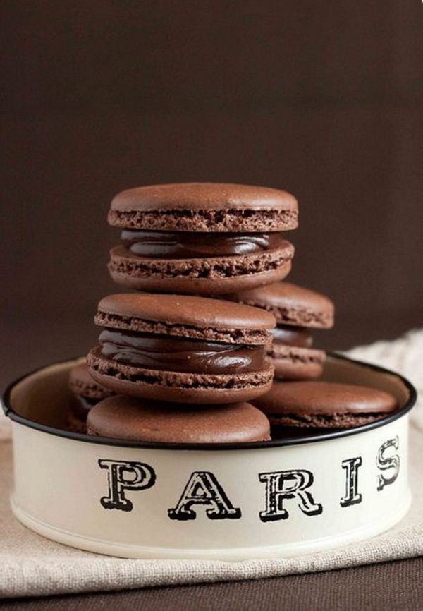 French Chocolate Macarons with Chocolate Ganache