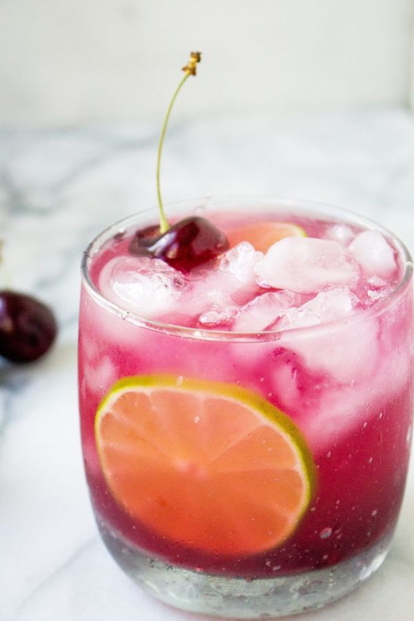 Fresh Cherry Amaretto Margaritas