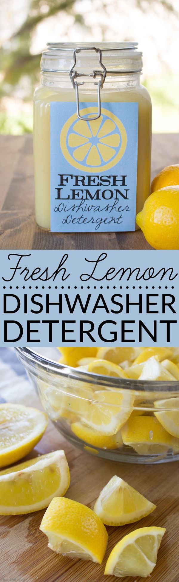 Fresh Lemon Homemade Dishwasher Detergent