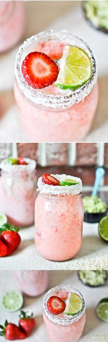 Fresh Strawberry Coconut Margaritas