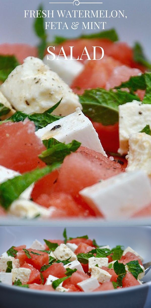 Fresh Watermelon, Feta and Mint Salad