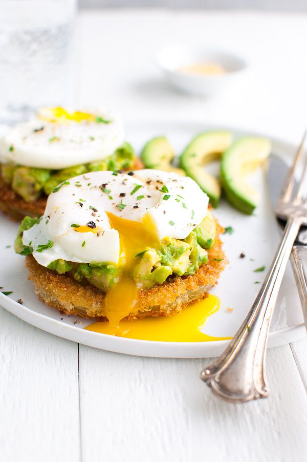 Fried Green Tomatoes with Avocados and Poached Eggs