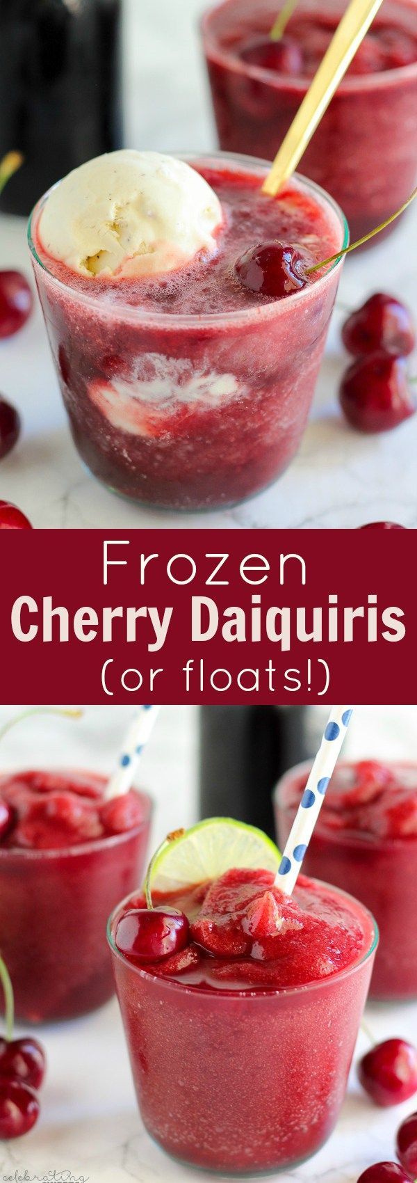 Frozen Cherry Daiquiris (or floats!