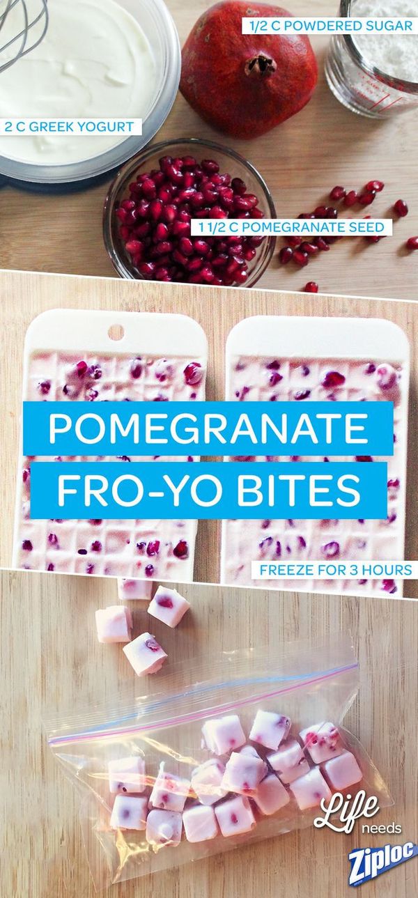 Frozen Greek Yogurt and Pomegranate Bites