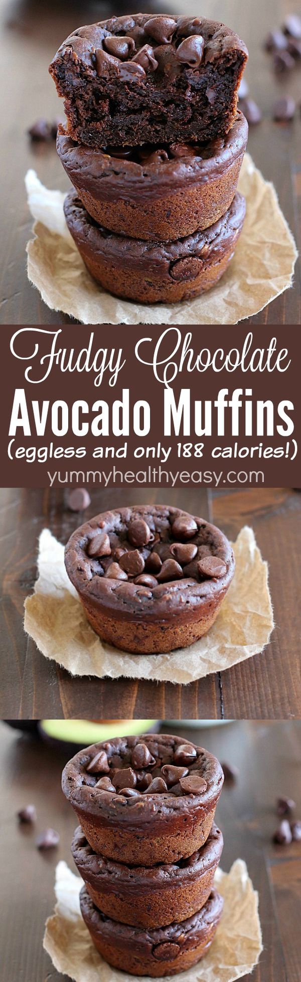 Fudgy Chocolate Avocado Muffins