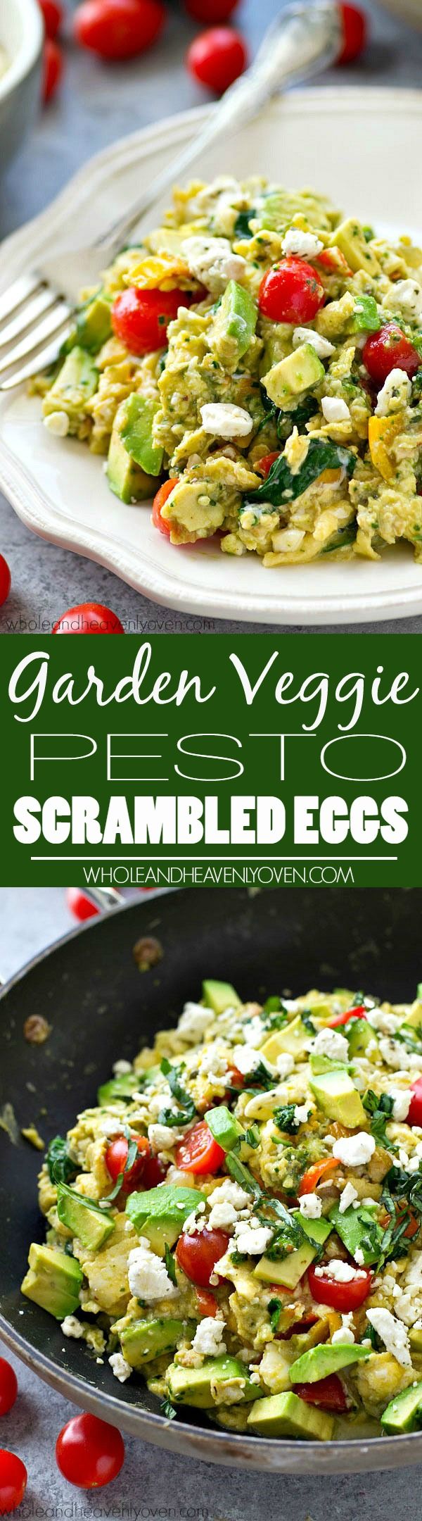 Garden Veggie Pesto Scrambled Eggs