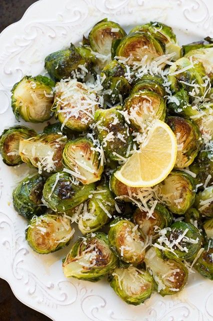 Garlic Lemon and Parmesan Roasted Brussel Sprouts