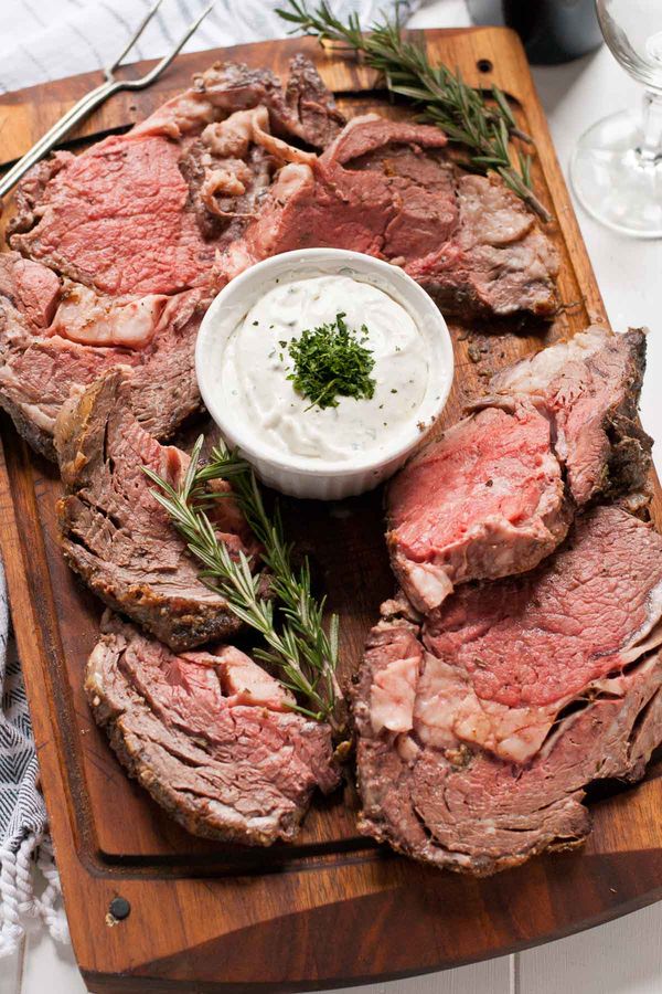 Garlic Rosemary Prime Rib Roast with Horseradish Cream