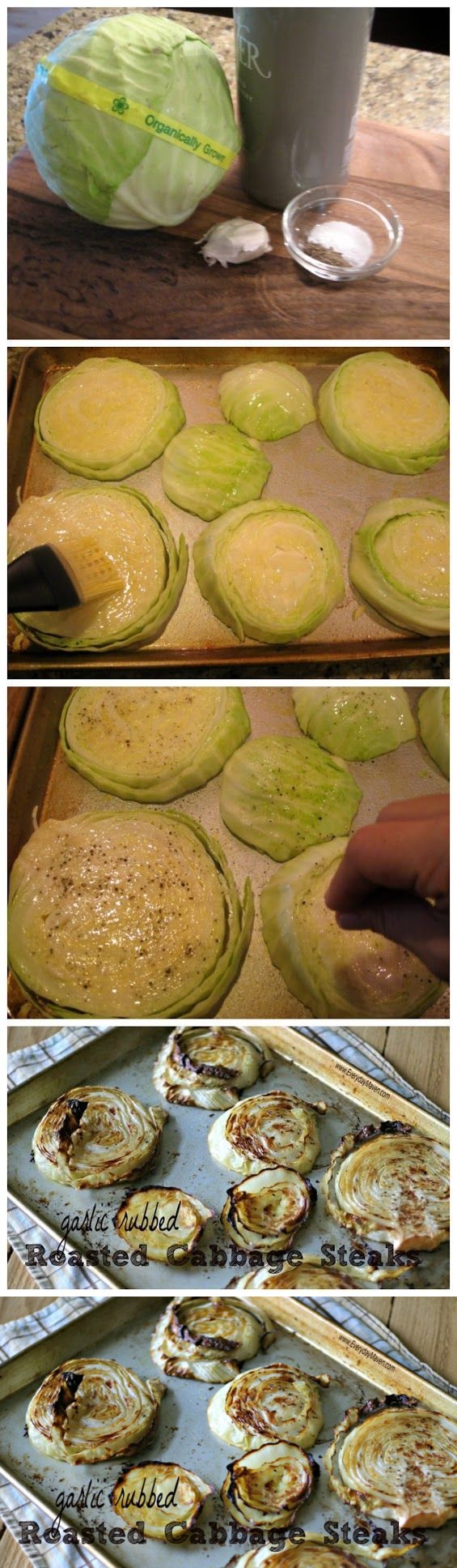 Garlic Rubbed Roasted Cabbage Steaks