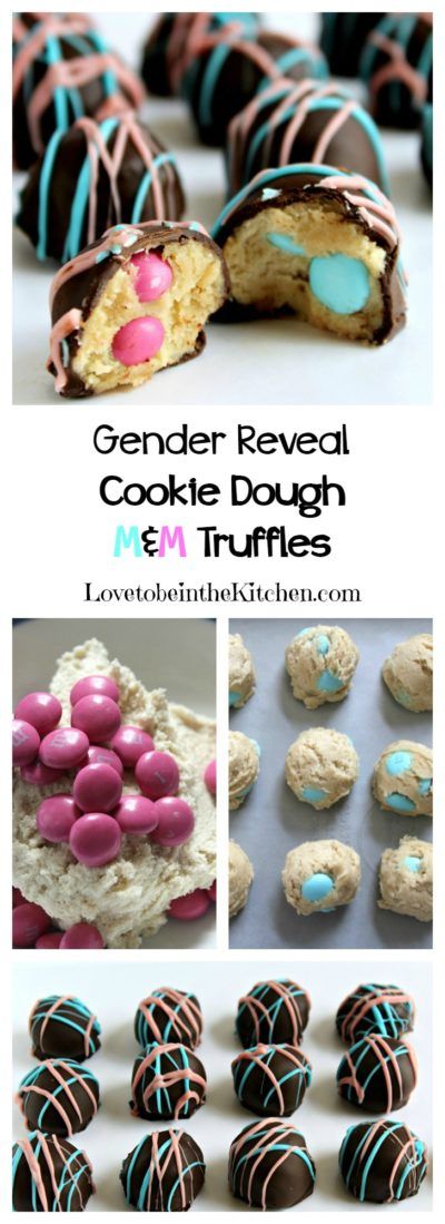 Gender Reveal Cookie Dough M&M Truffles