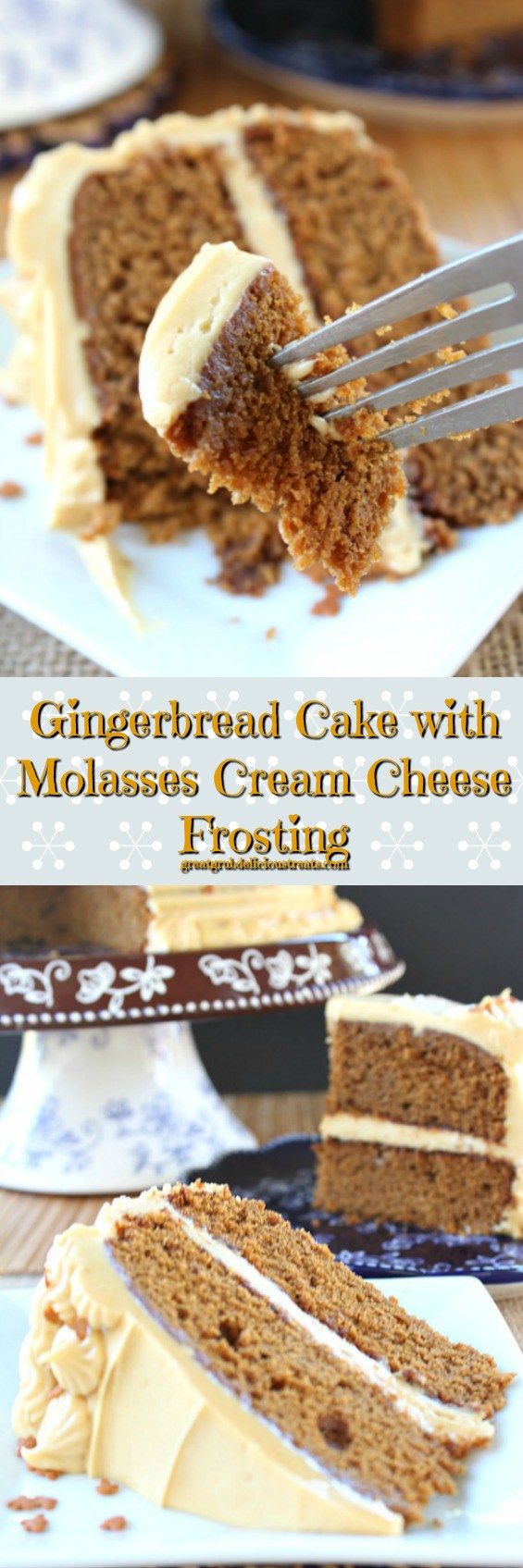 Gingerbread Cake with Molasses Cream Cheese Frosting